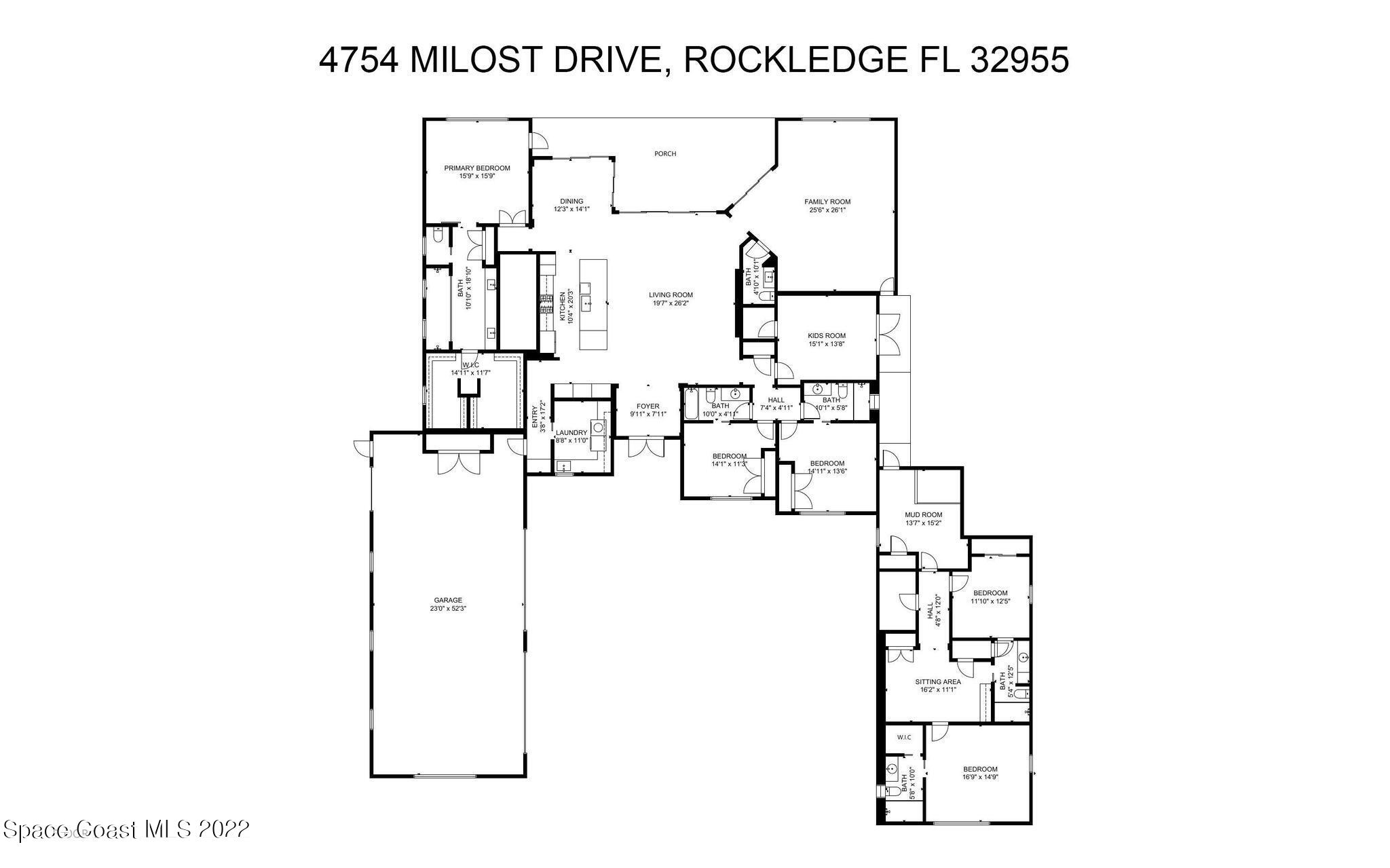 4574 Milost Drive Rockledge, FL 32955 - Photo 41 of 41 a picture of a floor plan