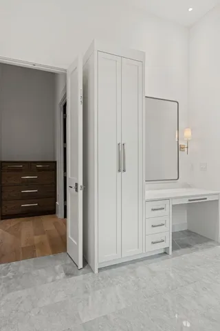 a view of a lake in middle of the town