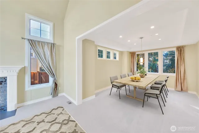 a workspace with furniture and window