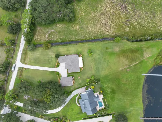 a view of a lake with a city