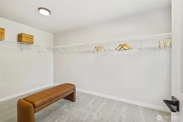 a hallway with a closet