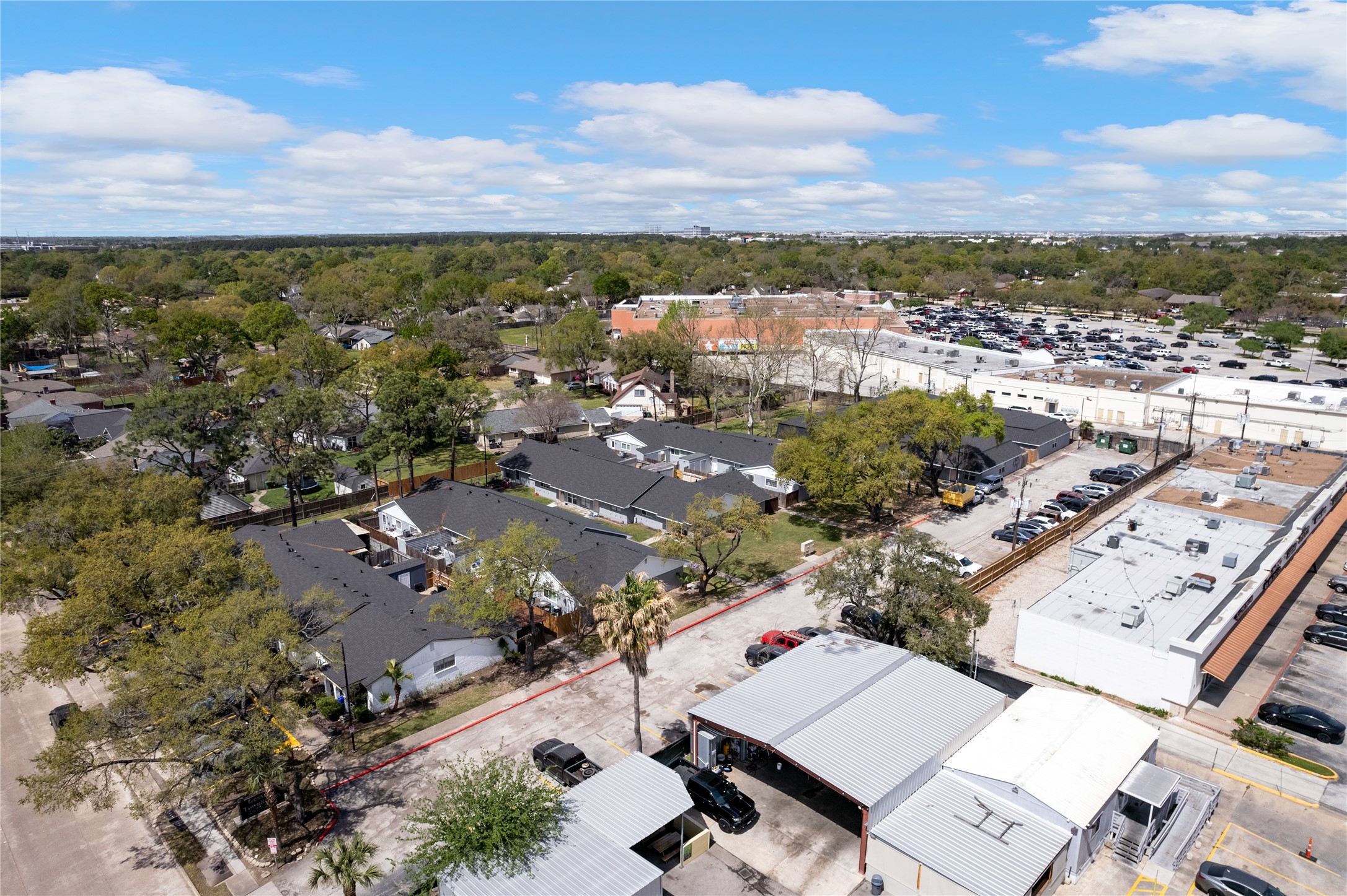 an aerial view of a city