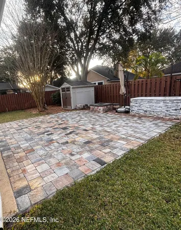 a backyard of a house