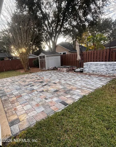 a backyard of a house