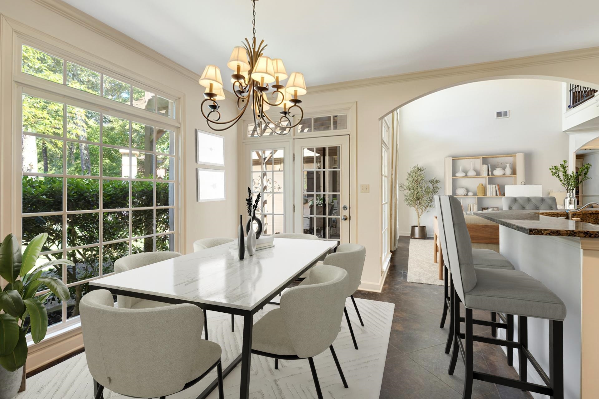 210 Ivy Grove Lane Collierville, TN 38017 - Photo 10 of 40 a dining room with furniture a large window and wooden floor