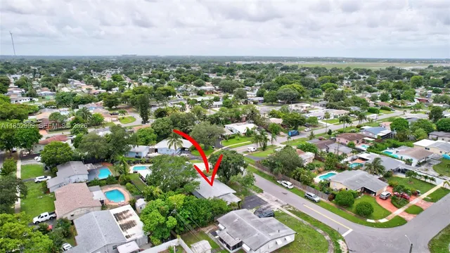 an aerial view of multiple house
