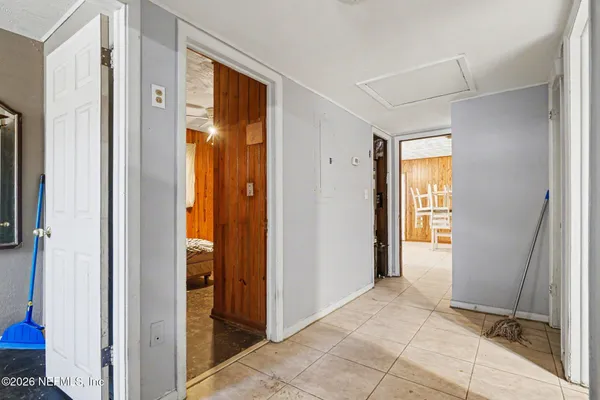 a view of a bathroom with a glass door
