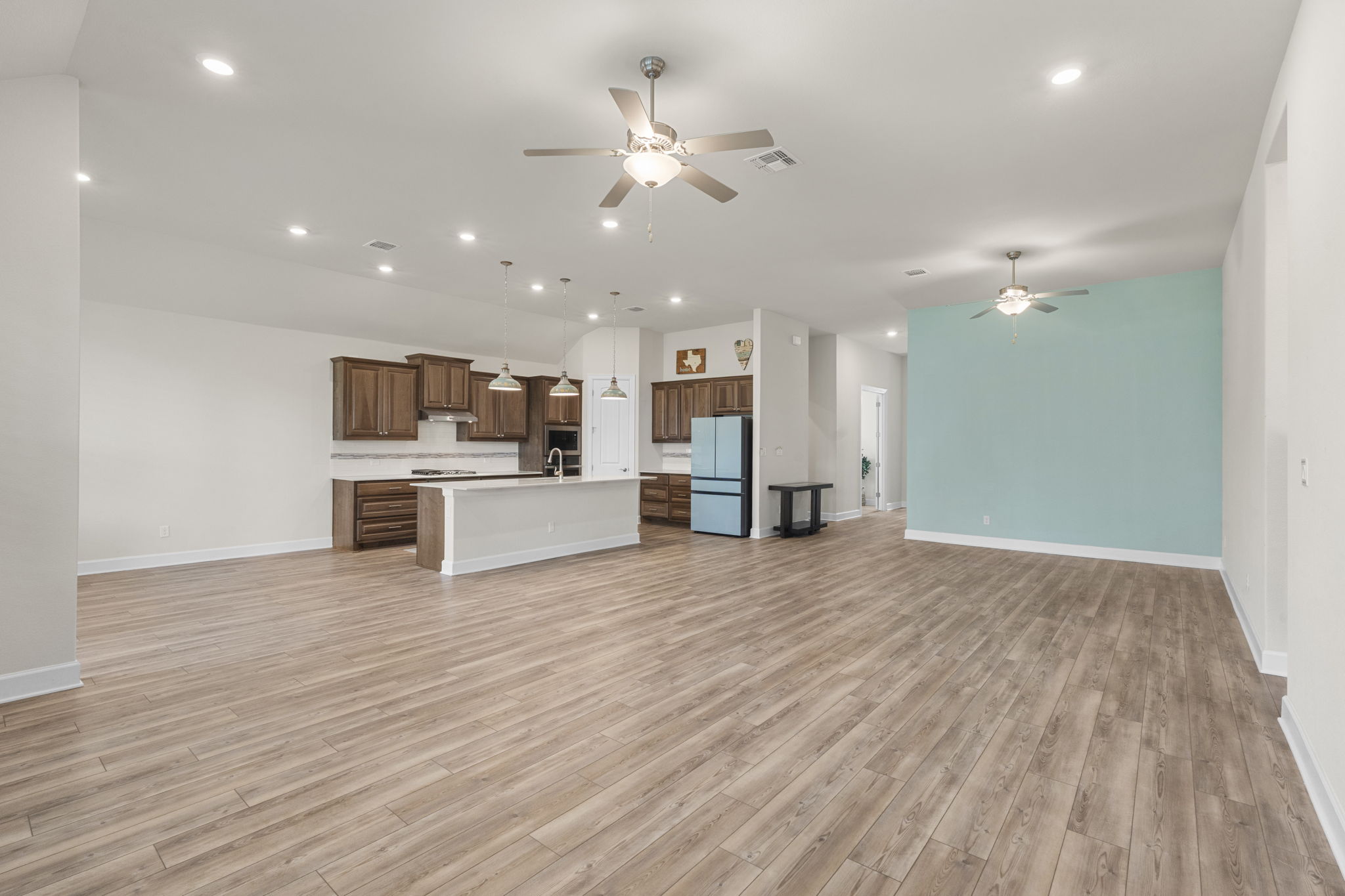 805 Cold Riv Run Kyle, TX 78640 - Photo 22 of 40 Open living, dining, kitchen and breakfast area.