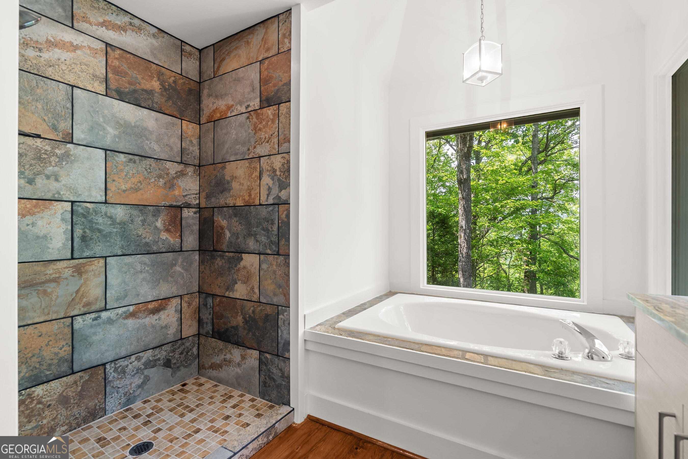 832 Round Top Drive Clayton, GA 30525 - Photo 21 of 42 a bathroom with a bathtub and next to a window