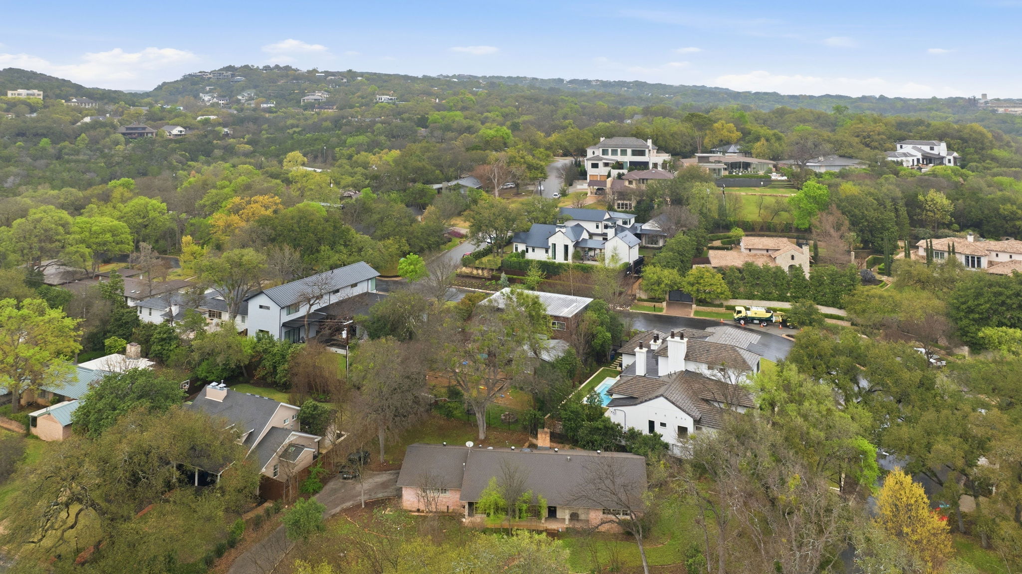 3400 Foothill Parkway Austin, TX 78731 - Photo 20 of 23 an aerial view of lake residential house with outdoor space and trees all around