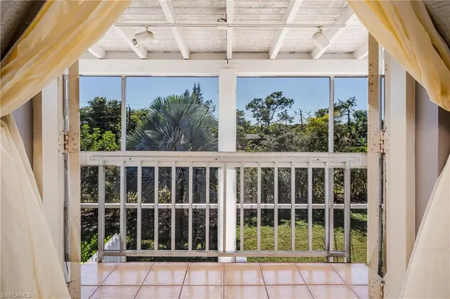 a view of a building from a window
