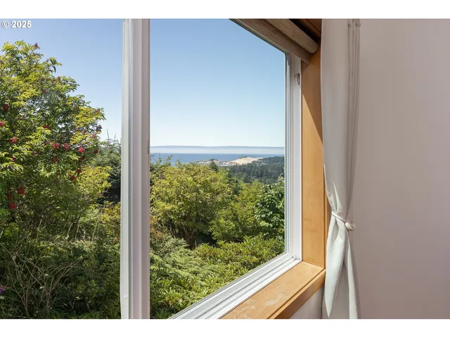 a view of a room with a window