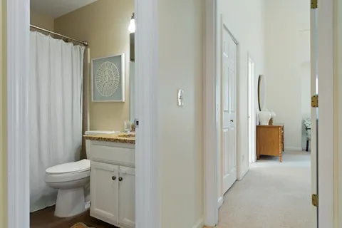 a bathroom with a shower