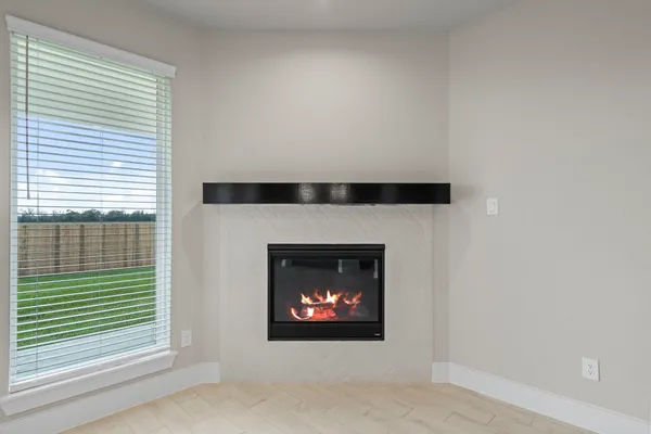 a building with a fireplace