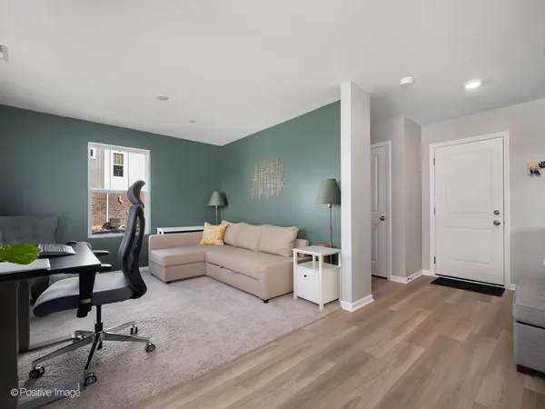 a living room with furniture