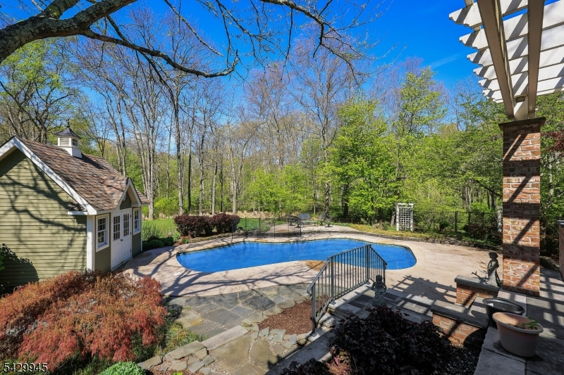 72 Mine Brook Road Bernards, NJ 07931 - Photo 27 of 28 a view of backyard with swimming pool and furniture