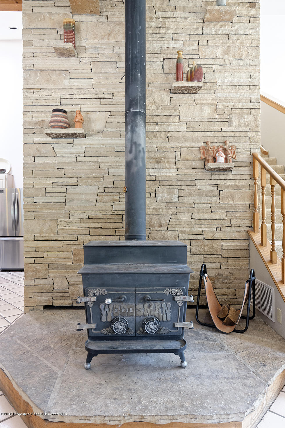 284 Riverside Road Carbondale, CO 81623 - Photo 17 of 30 Wood Burning Stove with Dry Stack Stone