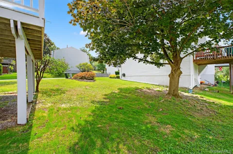 a view of a wooden roof deck