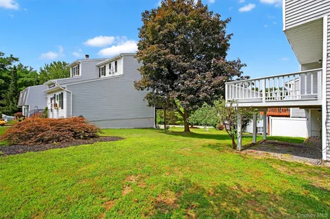 a view of a garden with a tree