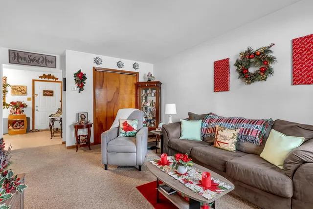 a living room with furniture and a couch