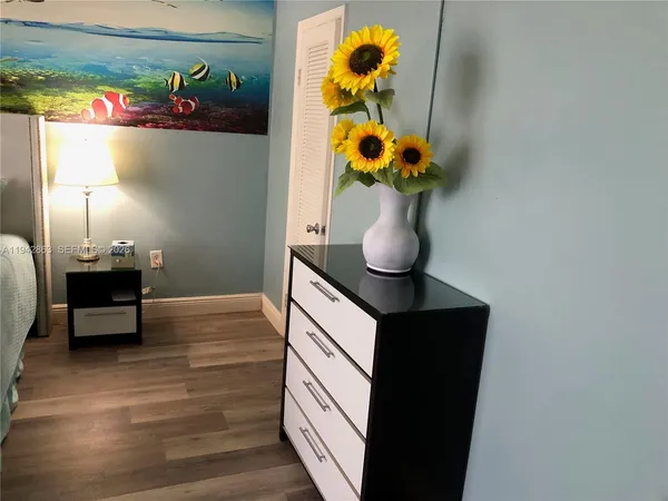 a view of a bathroom with a door