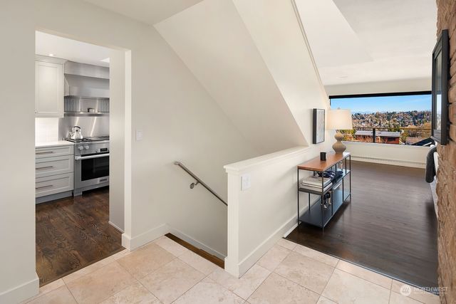 a view of a living room and entry way