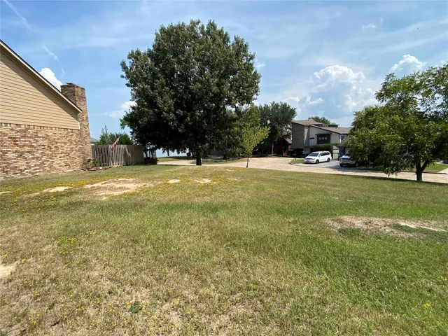 a view of a large trees with kitchen in the background