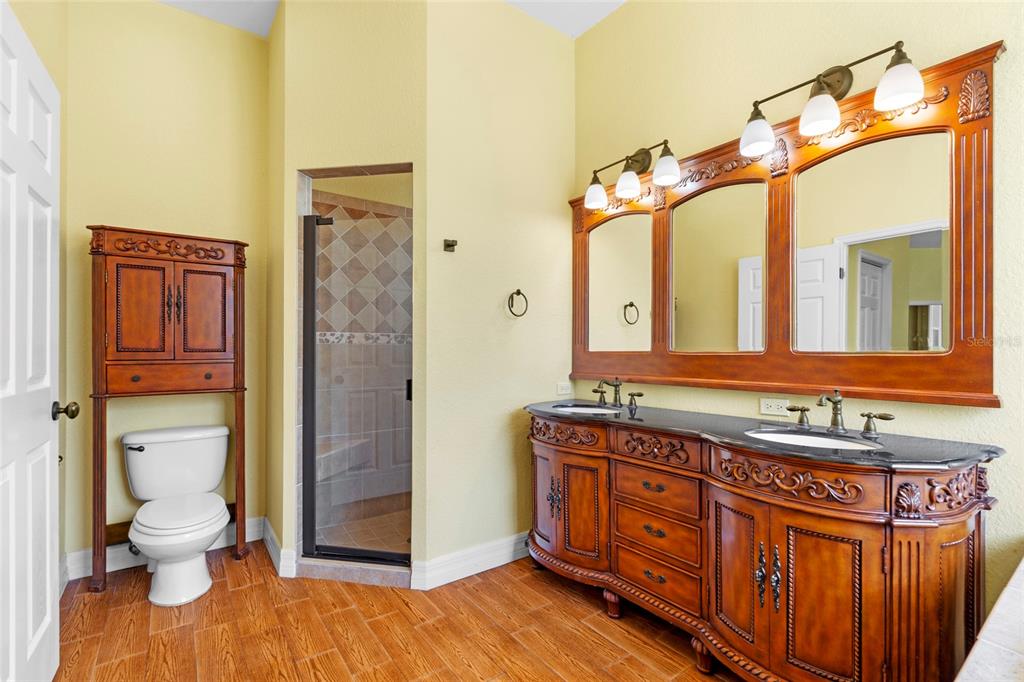 4405 North Wilder Road Plant City, FL 33565 - Photo 24 of 78 a bathroom with a sink a toilet and a mirror