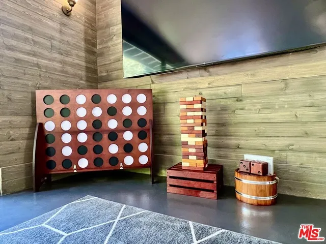 a room with furniture and a large window