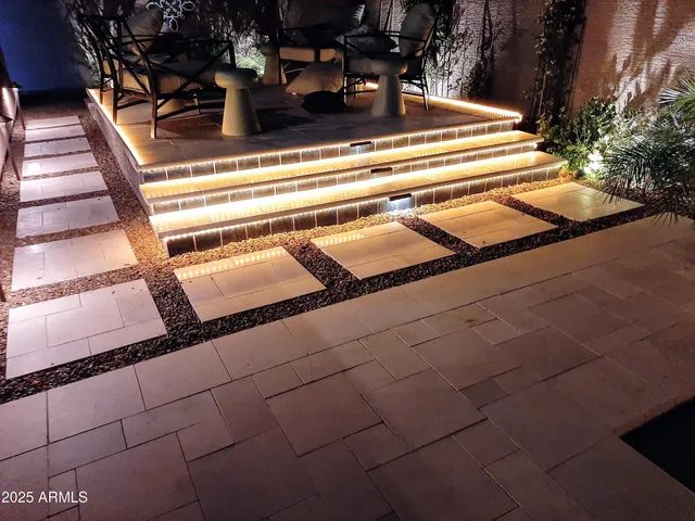 a view of a outdoor seating area