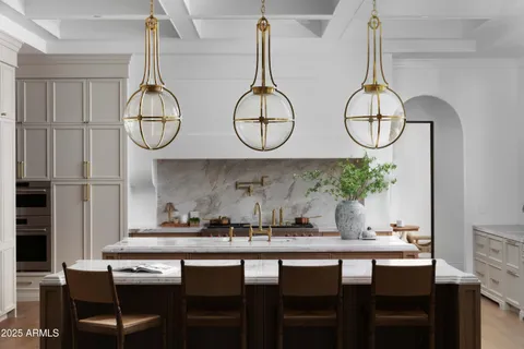 a table and chairs in a room