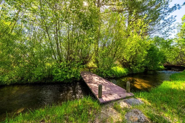 a view of a lake with outdoor space