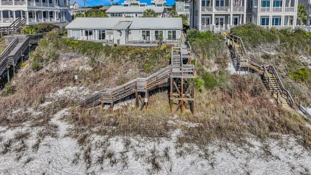 an aerial view of multiple house