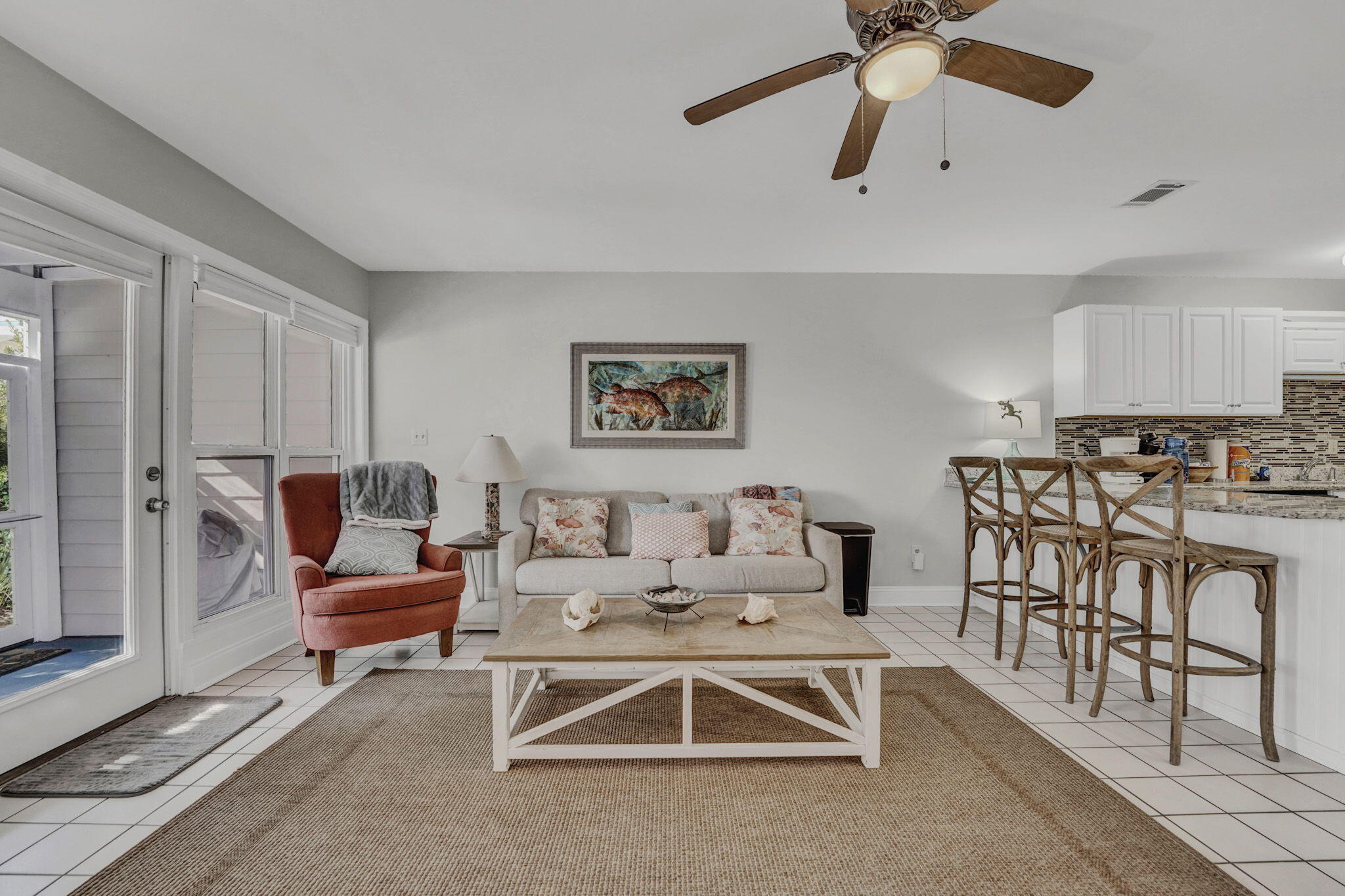 8046 East County Highway 30A Inlet Beach, FL 32461 - Photo 4 of 36 a living room with furniture and kitchen view