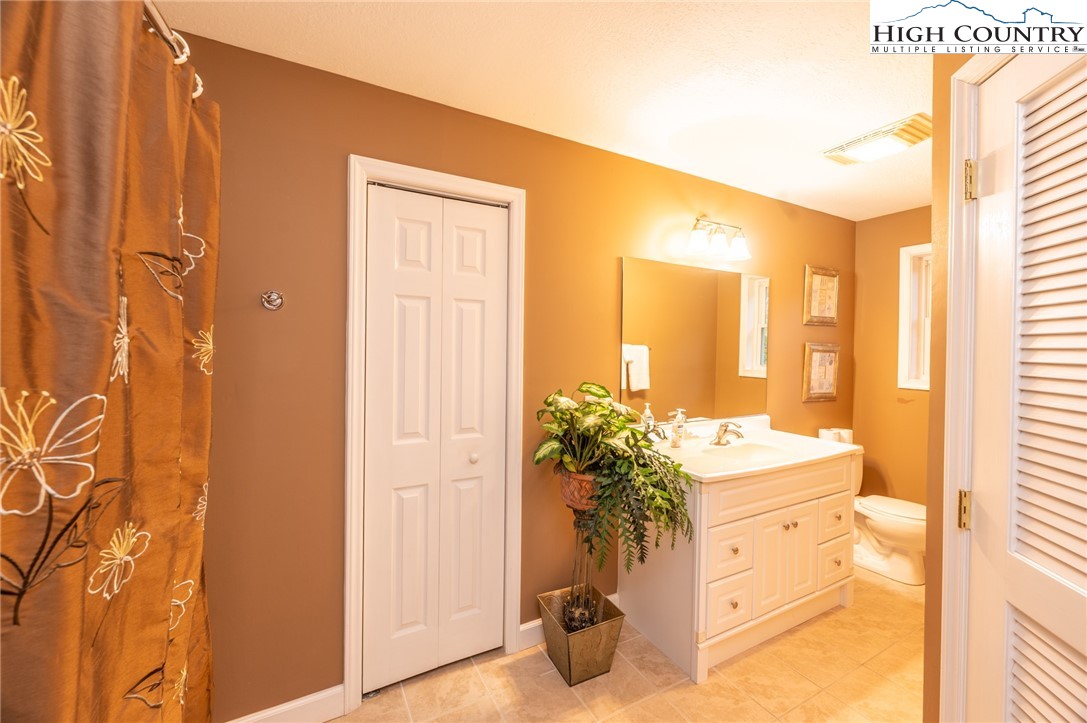 309 Pinnacle Ridge Road Beech Mountain, NC 28604 - Photo 27 of 45 a bathroom with a sink mirror and a shower