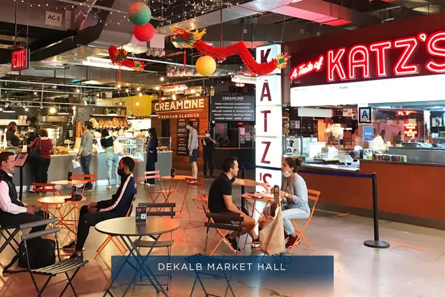 a store with an outdoor seating