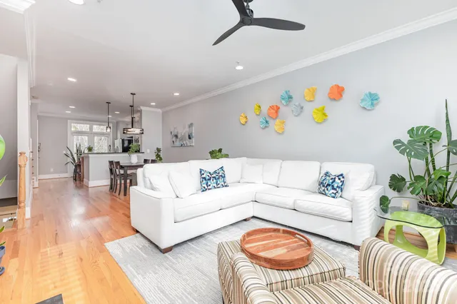 a living room with furniture and a couch
