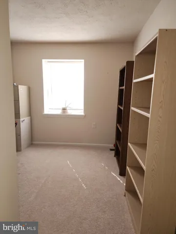 a living room with a couch and a ceiling fan