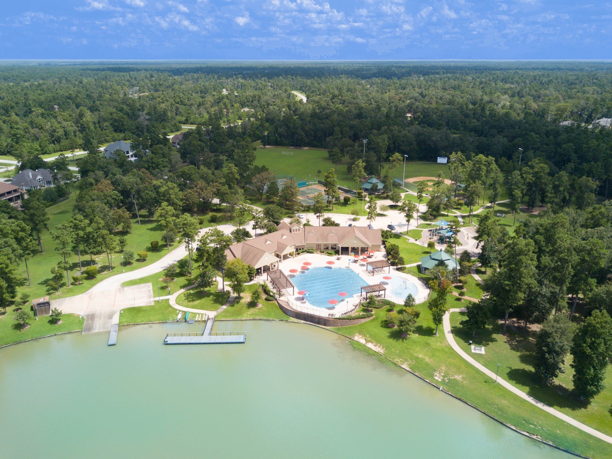 4242 Starling Stream Drive Spring, TX 77386 - Photo 10 of 21 a view of a lake with a city
