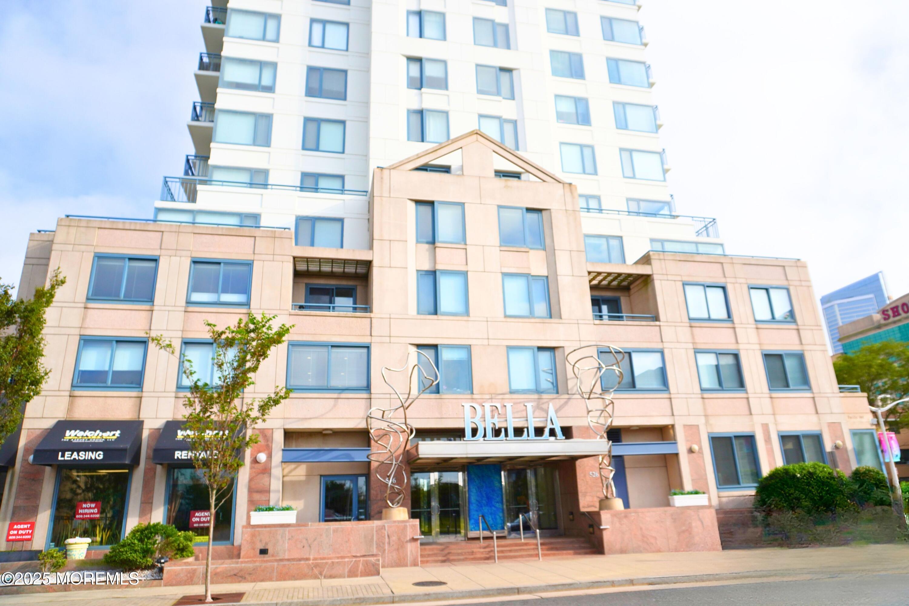 a front view of a building