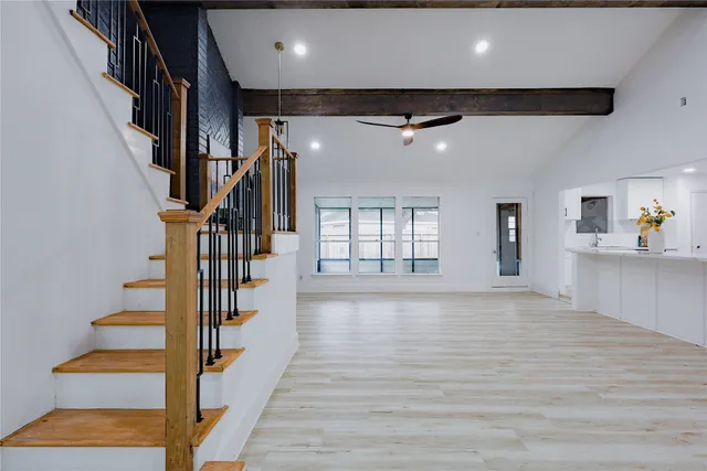 a living room with furniture