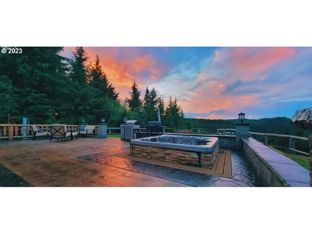 a view of outdoor space with seating