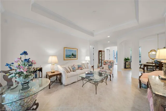 a living room with furniture and a couch