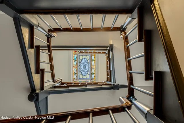 a view of a hallway with a elevator