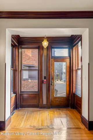 a front view of a building