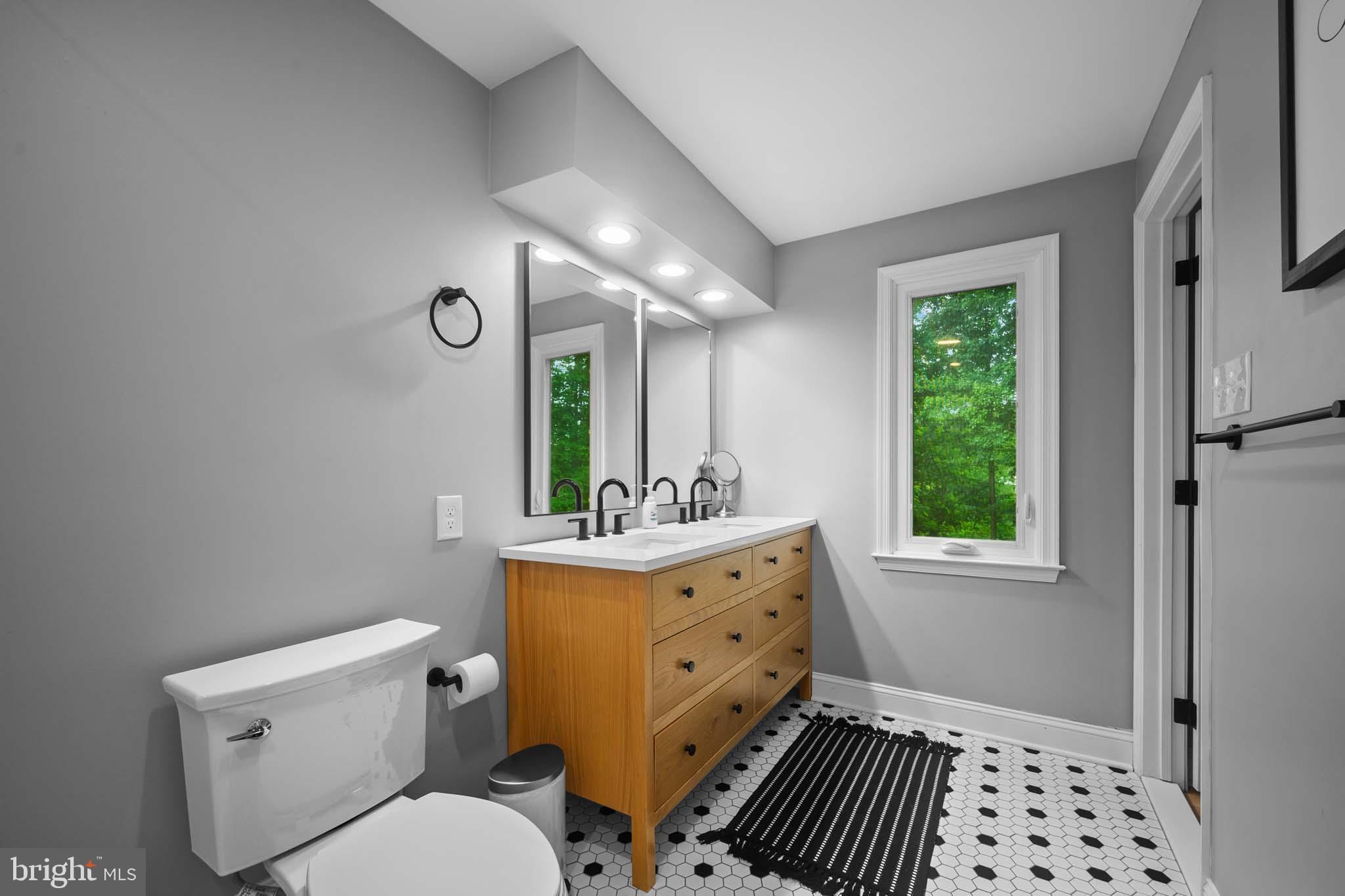 122 Hitching Post Drive Wilmington, DE 19803 - Photo 63 of 64 a bathroom with a sink a mirror a toilet and a window