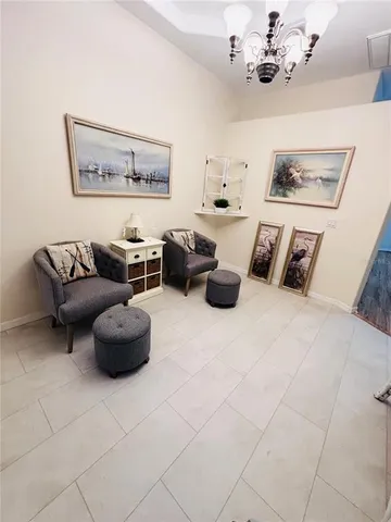 a living room with furniture