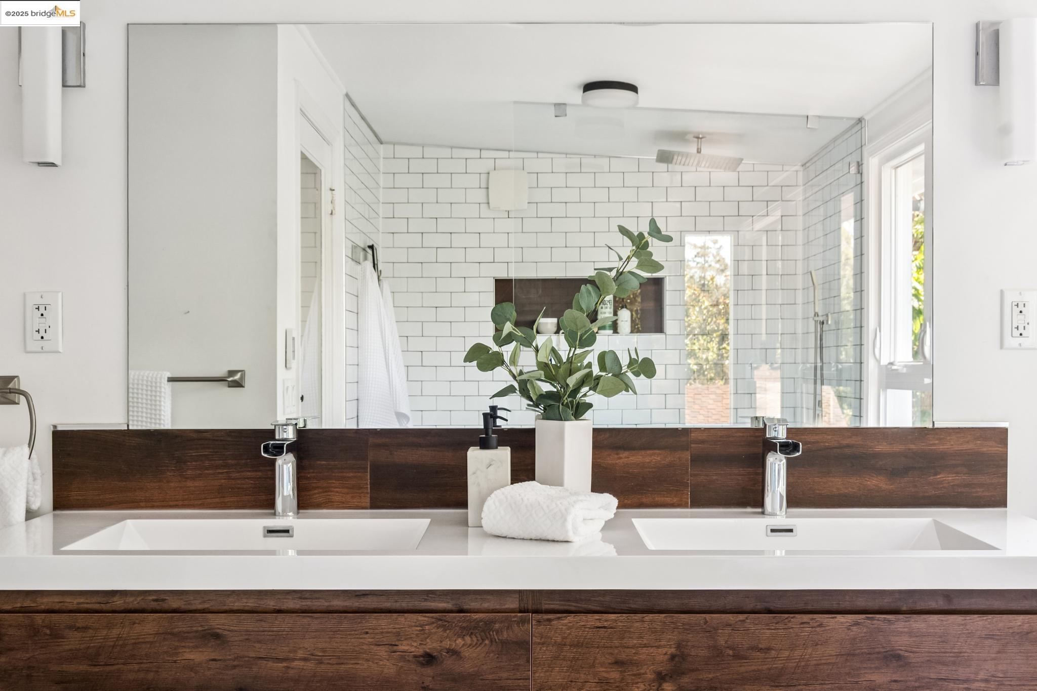 4479 Elinora Avenue Oakland, CA 94619 - Photo 25 of 47 Full bathroom featuring a tile shower and double vanity