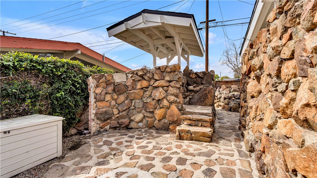 3317 Lees Avenue Long Beach, CA 90808 - Photo 49 of 75 Stunning entrance to the unique One Of A Kind underground Bunker/Shelter toward the rear of the property complete with it's own protective roof.