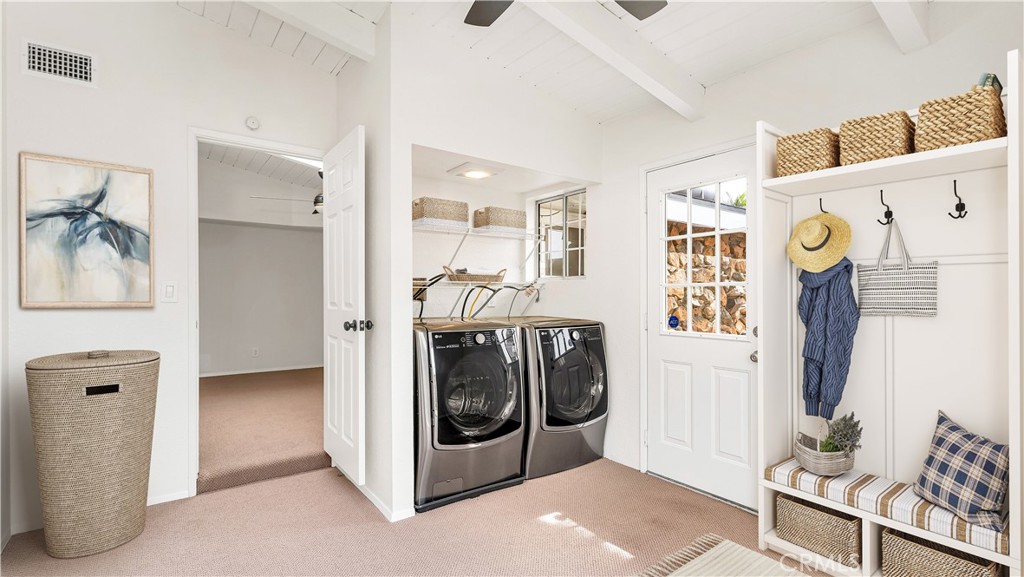 3317 Lees Avenue Long Beach, CA 90808 - Photo 7 of 75 Added Bonus of huge Utility Room/Multi-Purpose Room with Sliding Glass Doors to Back Yard and side door access toward the bunker/shelter opening. (Virtually Staged)